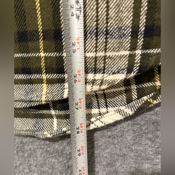 Brahma flannel shirt mens Large green white plaid button up cotton heavy work - Picture 4 of 8